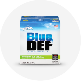 A box of Blue Def diesel exhaust fluid.