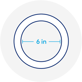 An icon of a pipe that’s 6 inches in diameter.