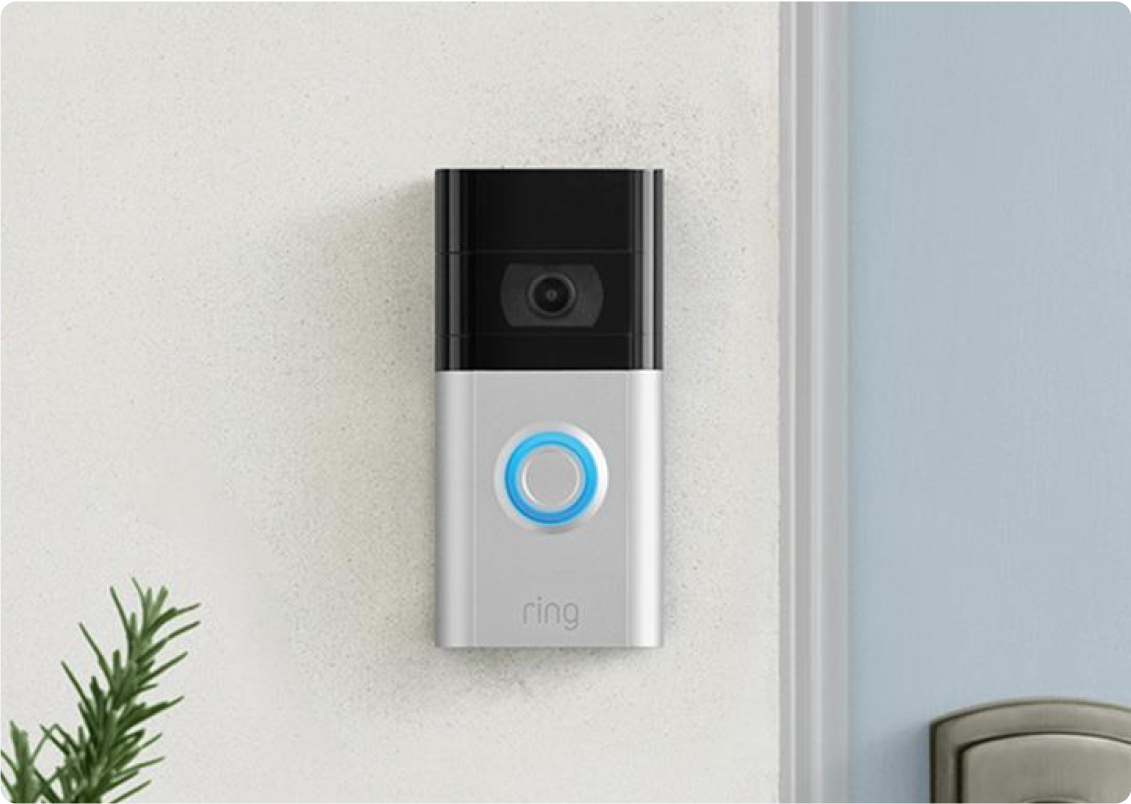 A Ring video doorbell.