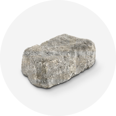 A gray retaining wall block.