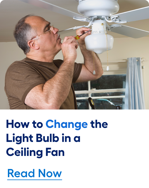 How to change the light bult in a ceiling fan. Read now. 	