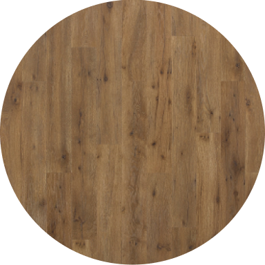 A medium brown wood-look laminate flooring color swatch.