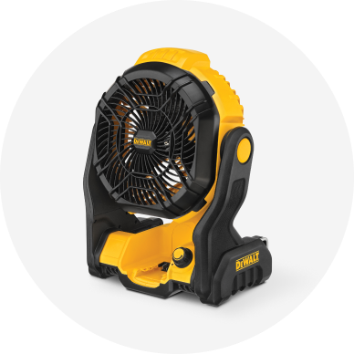 A black and yellow blower fan.