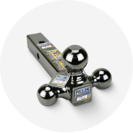 A trailer hitch triple-ball mount.