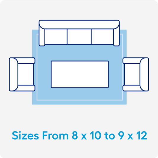 Shop large rugs with Sizes From 8 by 10 feet to 9 by 12 feet now.