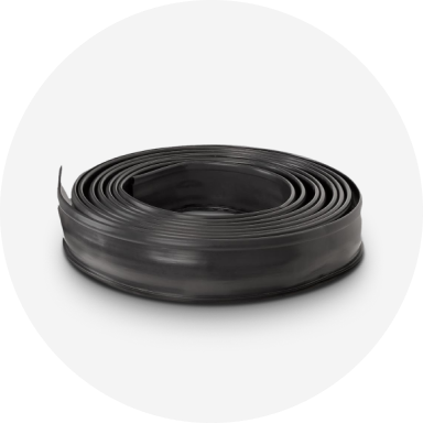 A roll of black plastic landscape edging.