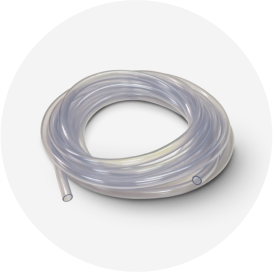 A coil of clear vinyl tubing.