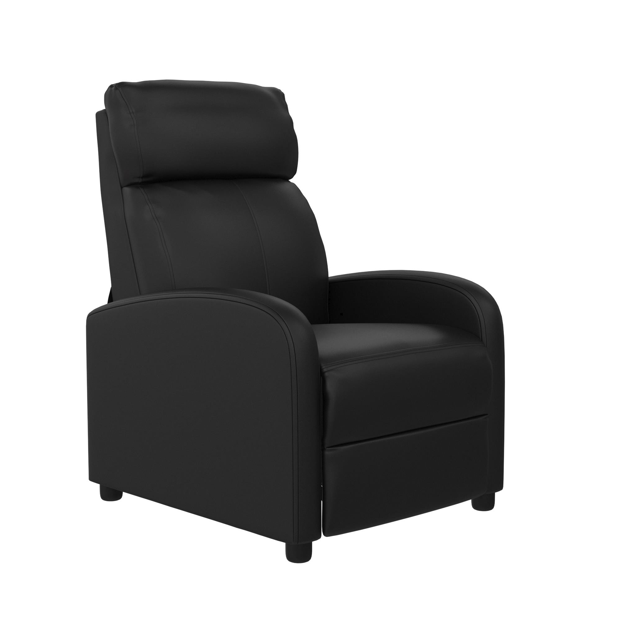 Lautsen Black Faux leather Upholstered Recliner