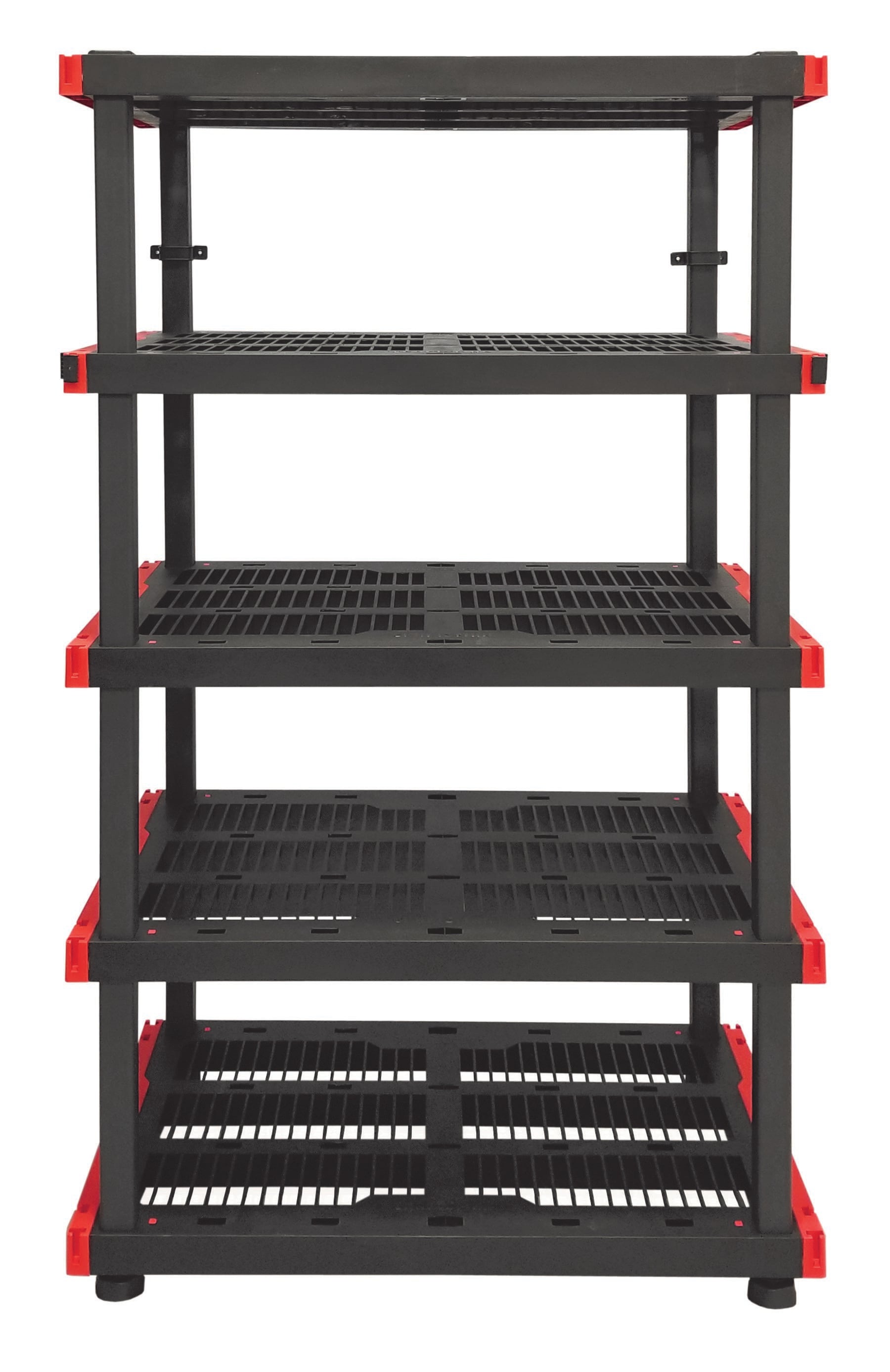 5 -Tier Heavy Duty Black Plastic Utility shelving unit with Ventilated Shelves ( 40.0-in W x 24.0-in D x 72.0-in H )