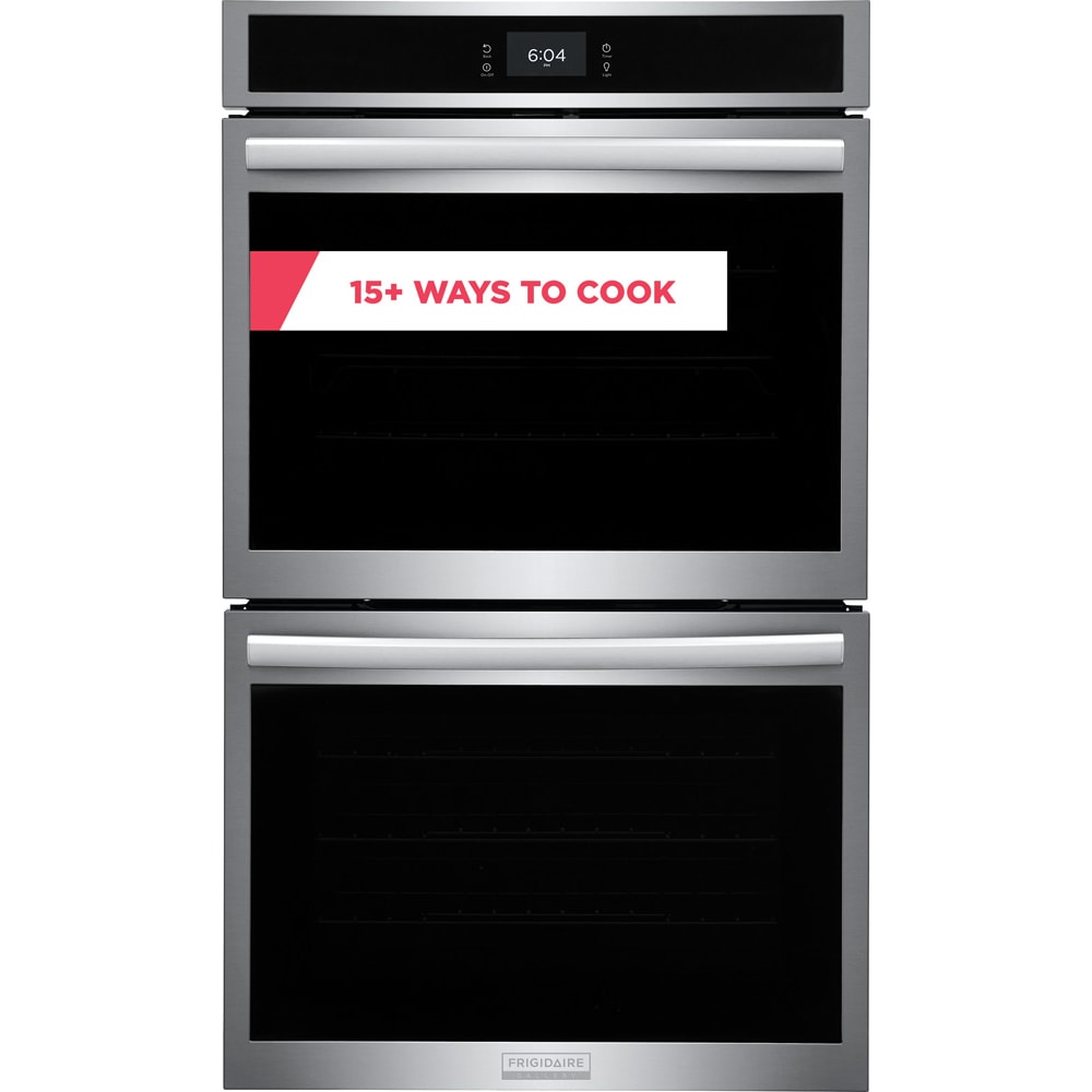 Gallery 30 inch Double Electric Wall Oven with Air Fry Self + Steam Cleaning ( Fingerprint Resistant Stainless Steel )