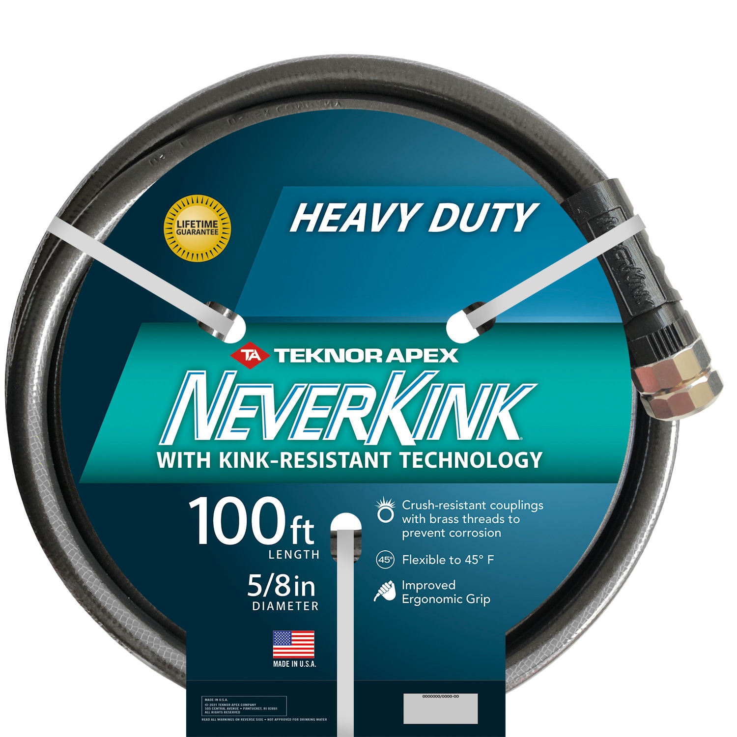 Teknor Apex 5/8-in x 100-ft Heavy -Duty Kink Free Vinyl Gray Coiled Hose
