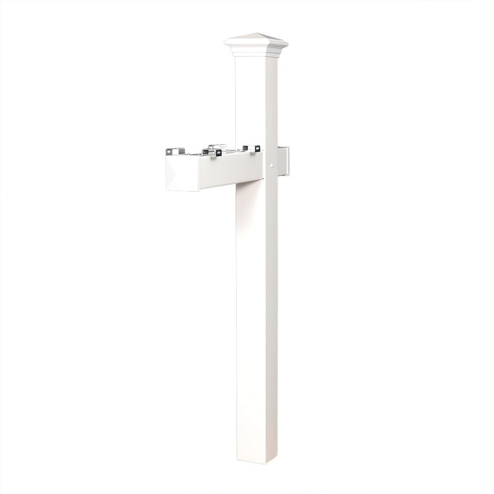 4 x 4 White Polymer Finial Mount Mailbox Post