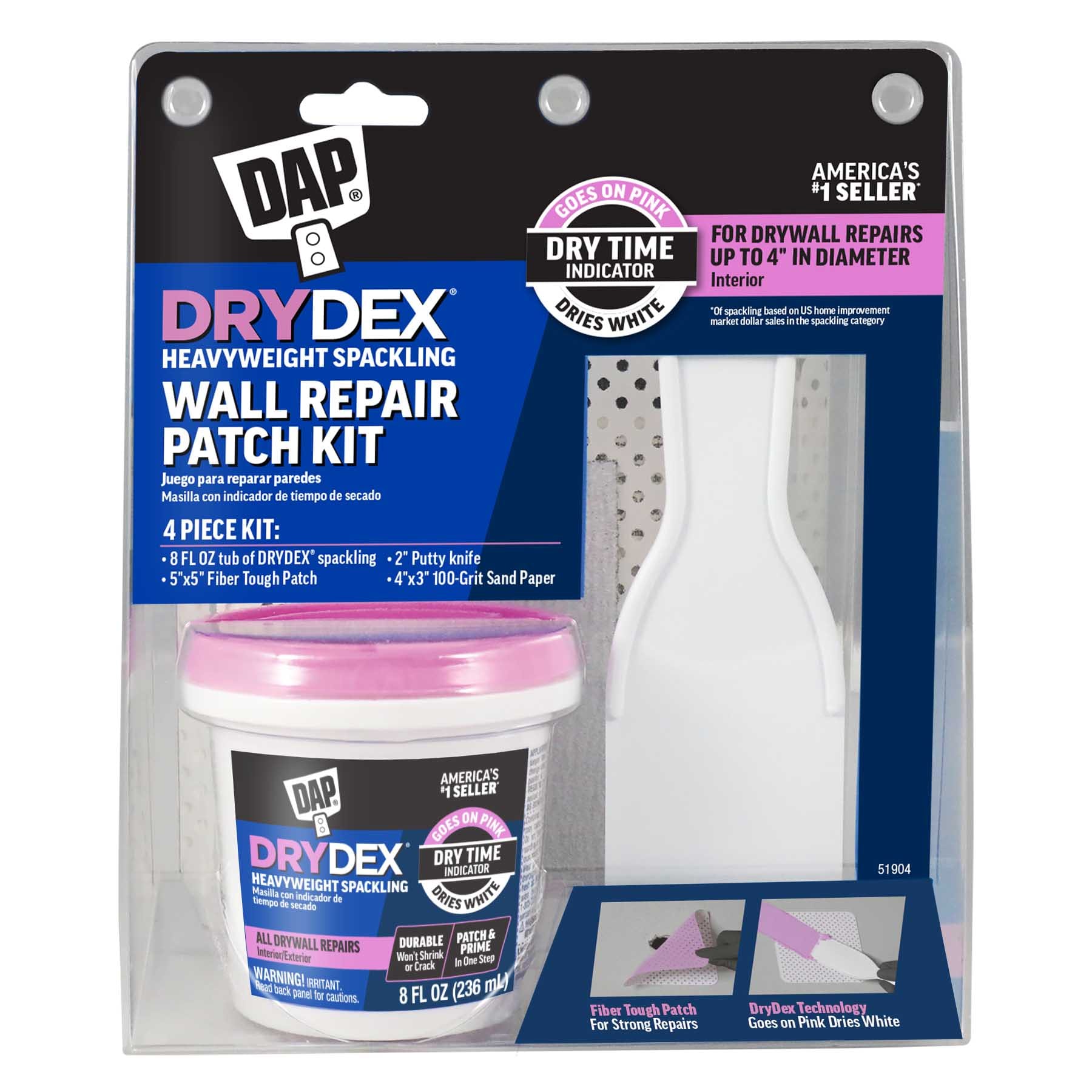 DryDex White Interior/Exterior Color-Changing , Spackling 8 Fluid ounce(s) Kit