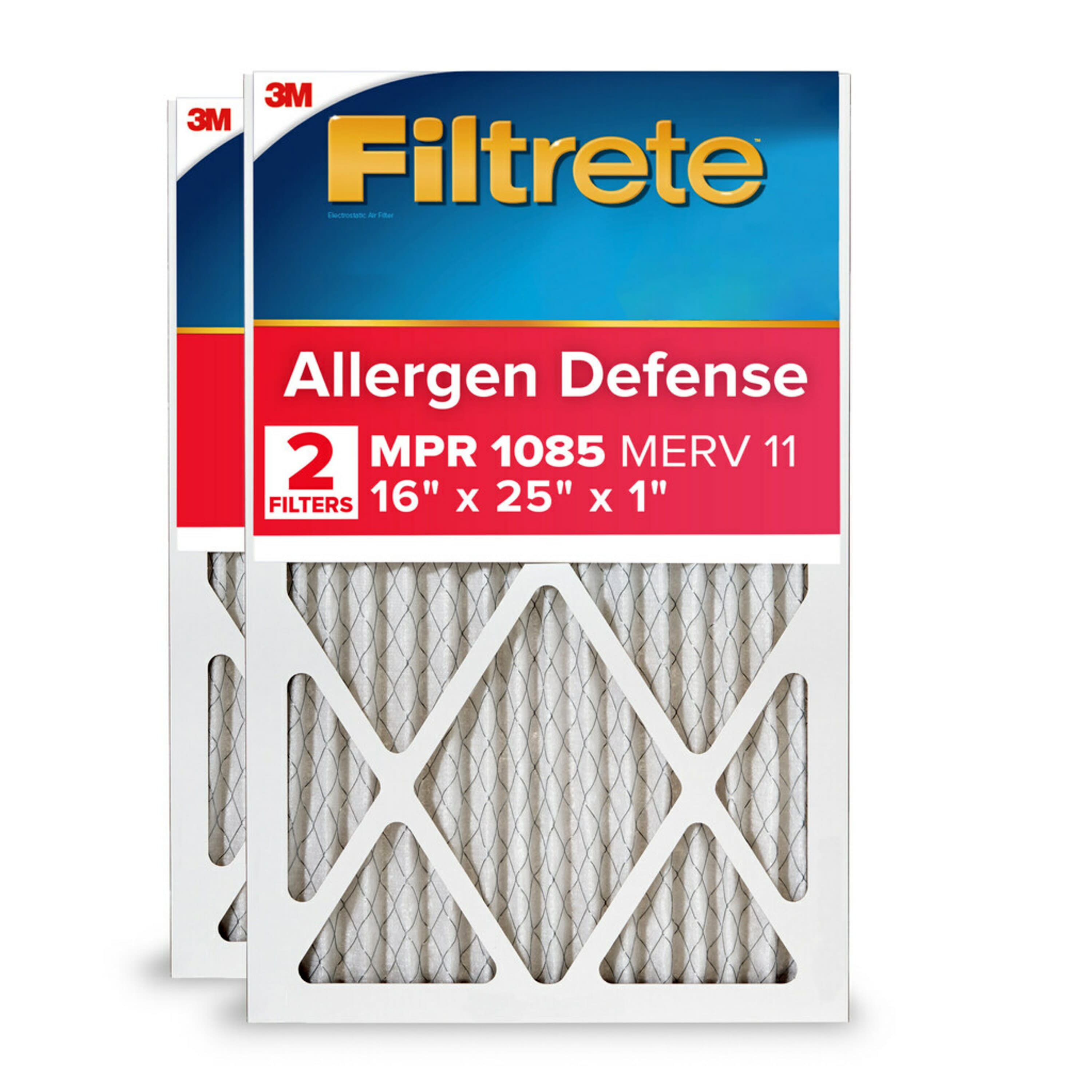 16 x 25 x 1 MERV 11 1085 MPR Allergen Defense Extra Electrostatic pleated Air Filter 2 -Pack