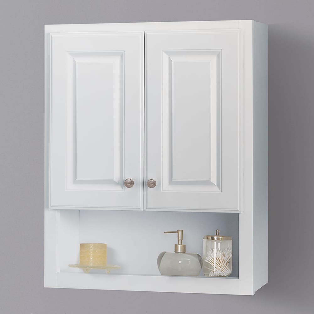 23.25-in x 28-in x 7-in True White Bathroom Wall Cabinet