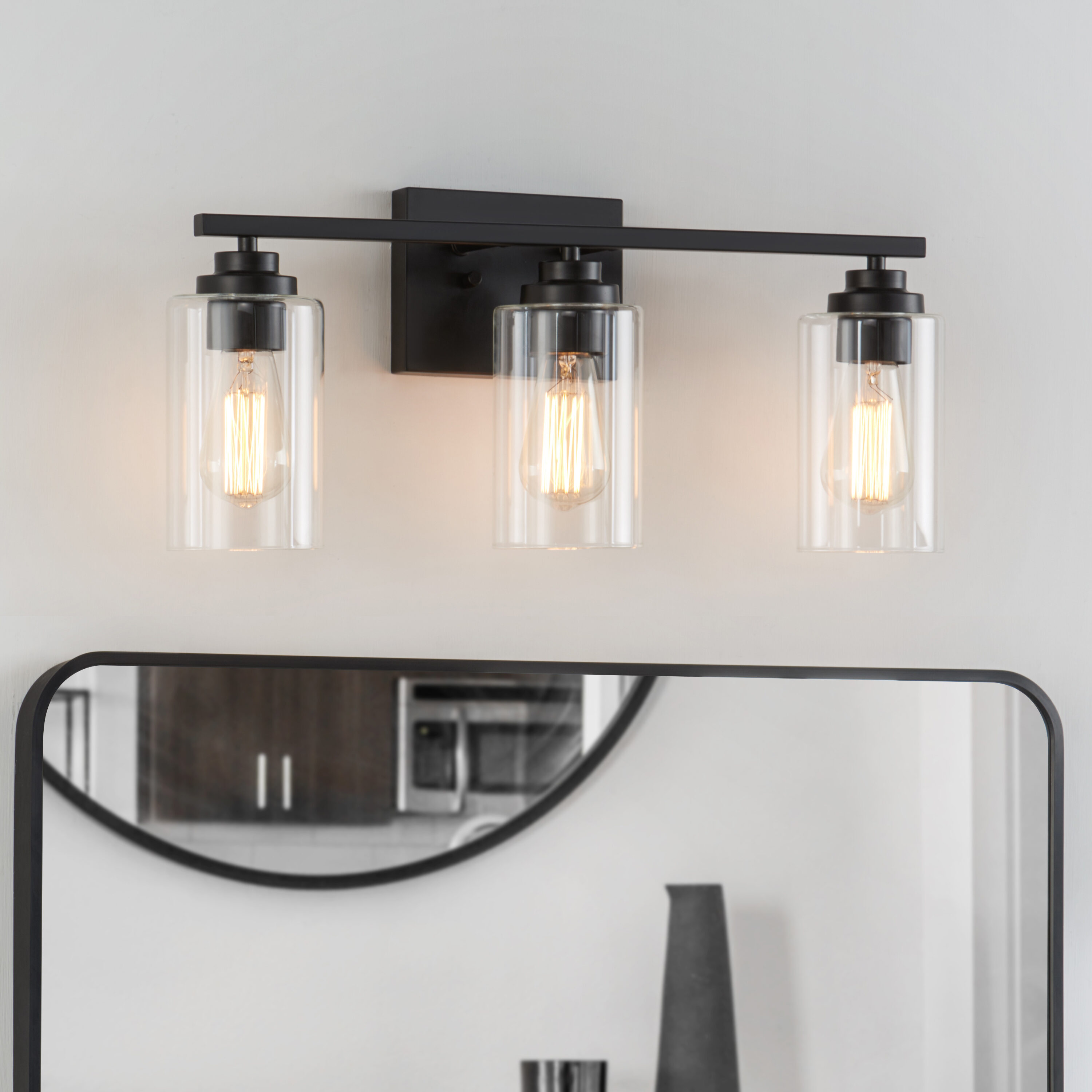 Nolan 22-in 3 -Light Matte Black Modern/contemporary Vanity light