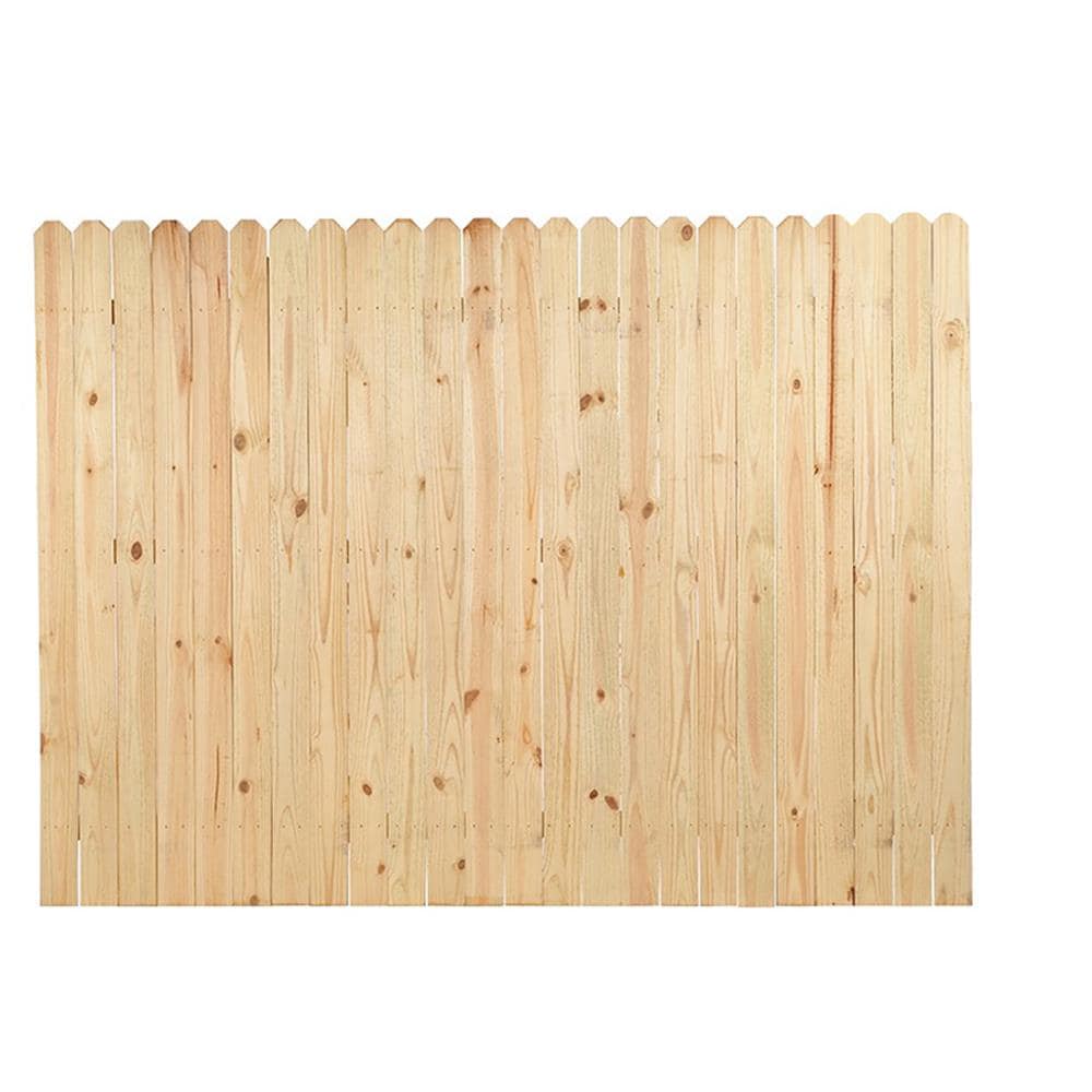 6-ft x 8-ft Pressure Treated Pine Dog ear Privacy Stockade Fence Panel