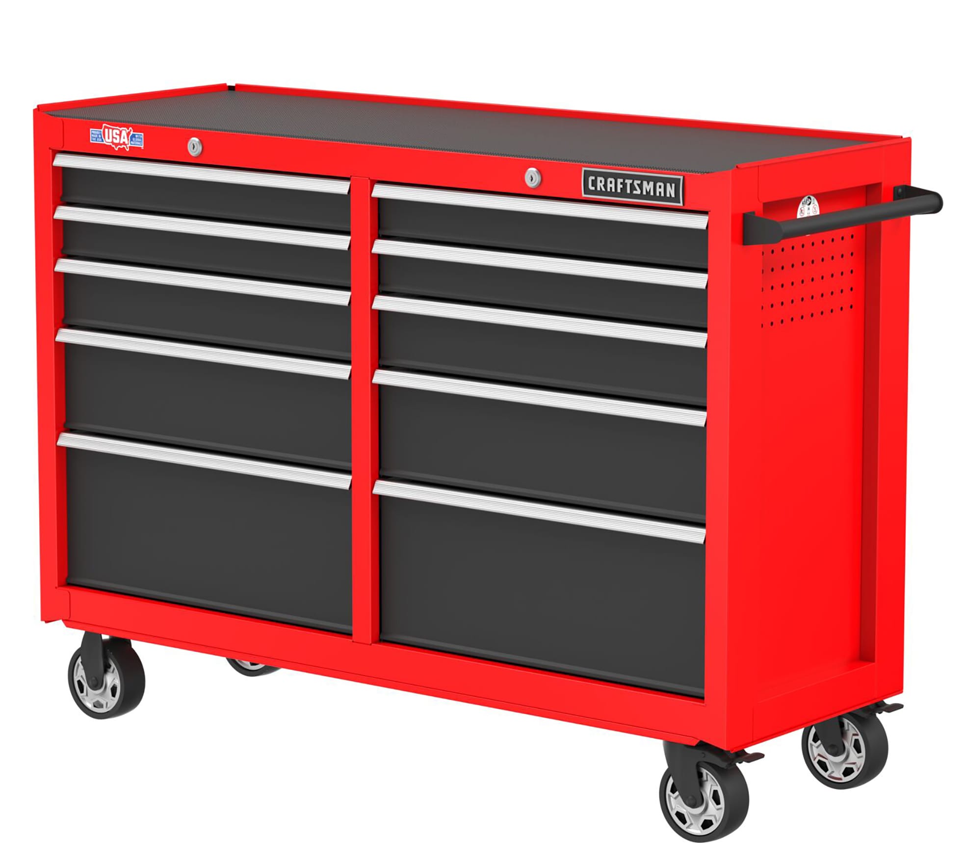 2000 Series 52-in W x 38.05-in H 10 -Drawer Steel Rolling Tool Cabinet ( Red )
