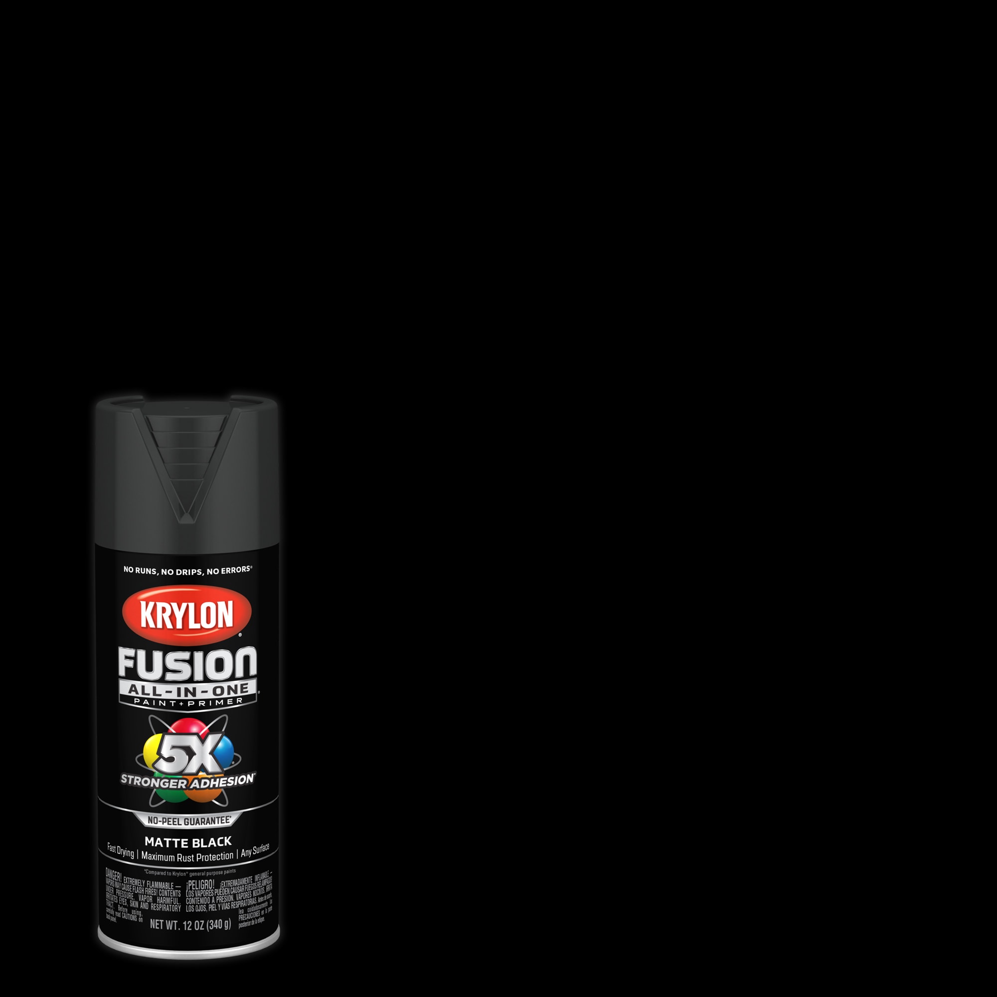 Fusion All-In-One Matte Black Urethane Spray paint and primer in one ( NET WT. 12-oz )