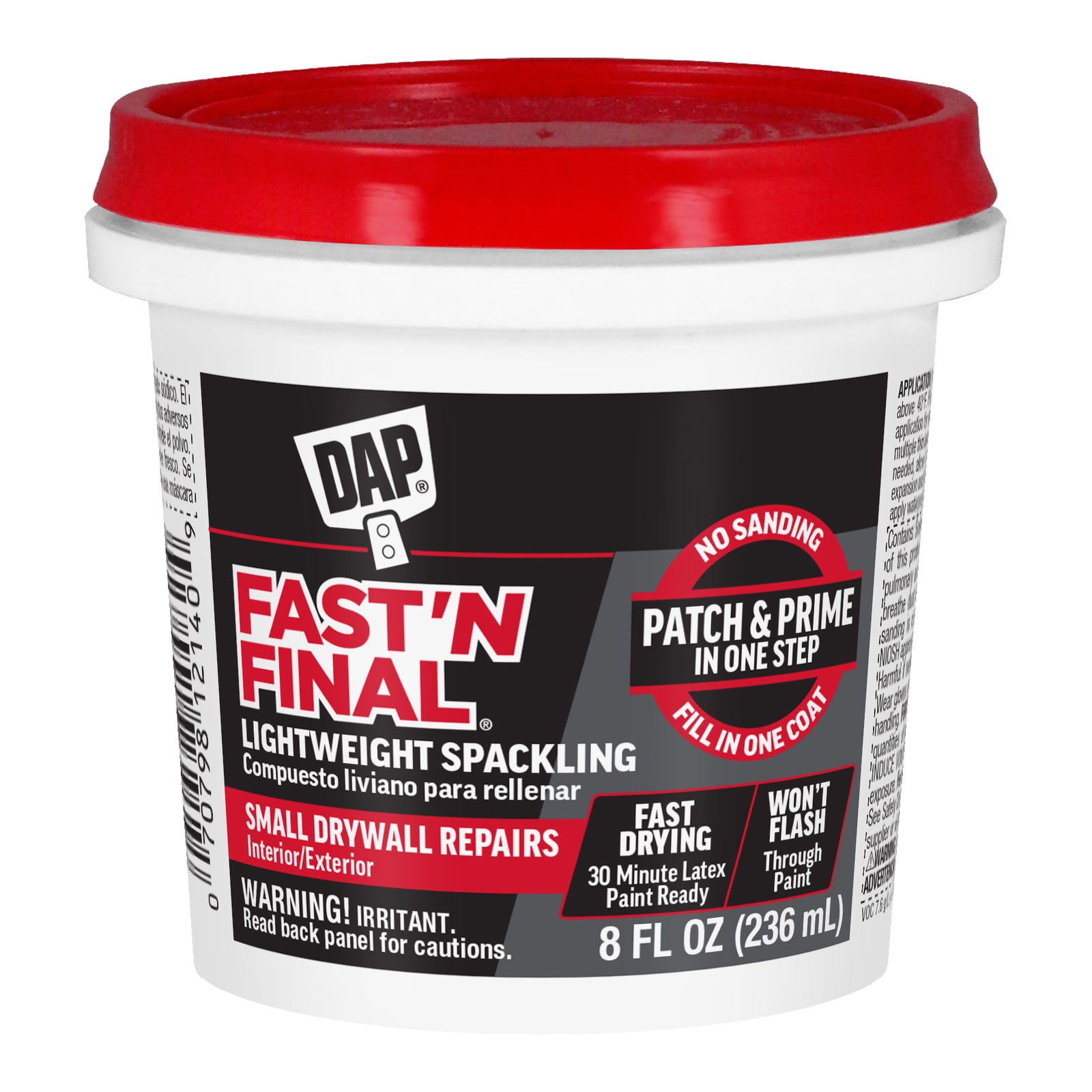 Fast 'N Final White Interior/Exterior Spackling 8 Ounce(s)