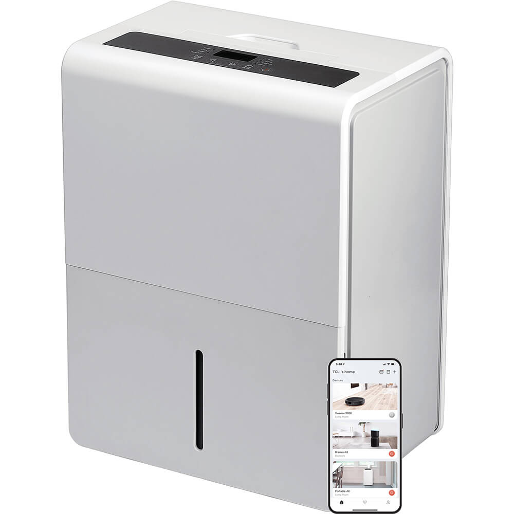 TCL H50D24W 50 Pint Smart Dehumidifier Perfect for areas up to 4,500 sq. ft. #H50D24W