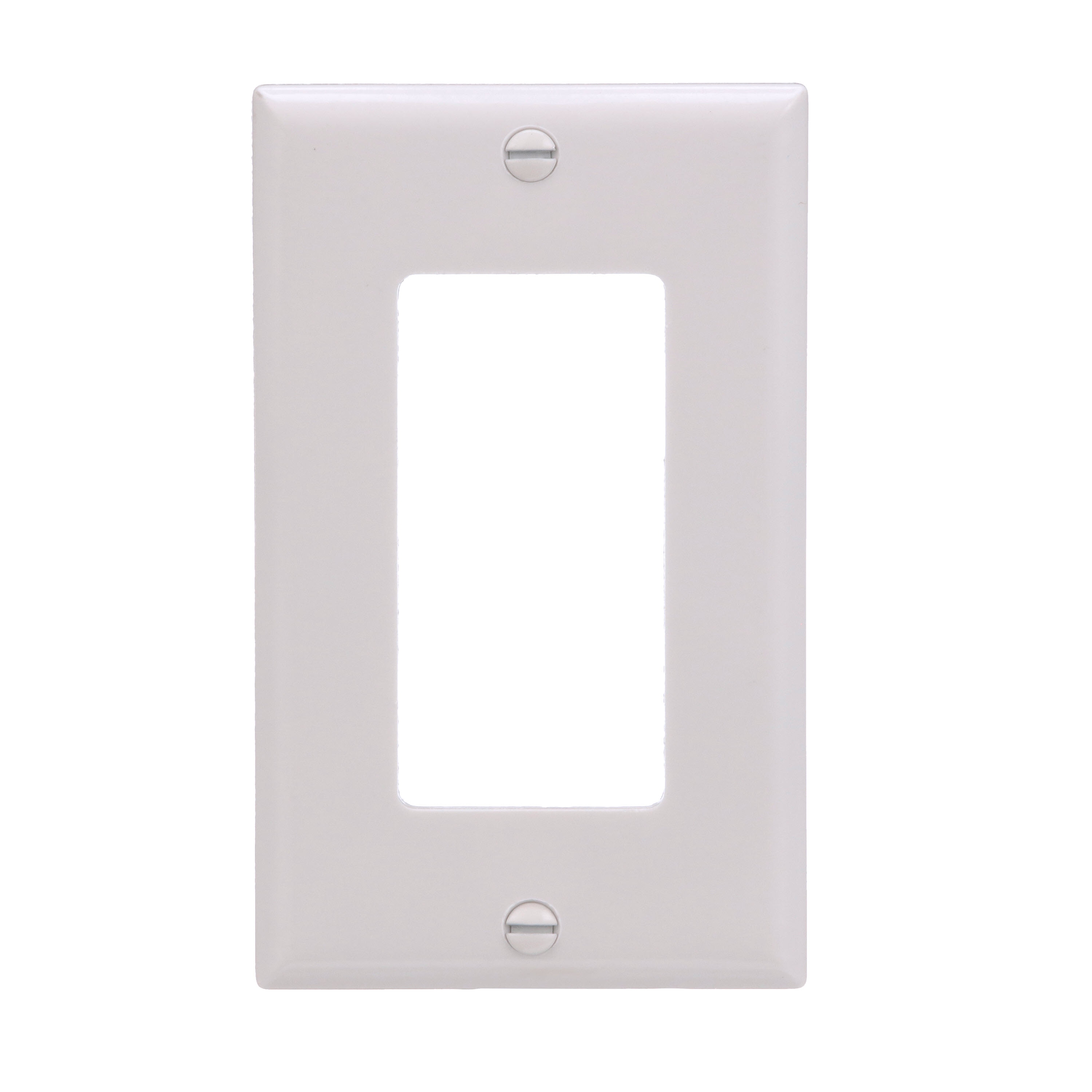 1 -Gang Standard Size White Thermoplastic Indoor Decorator Wall Plate