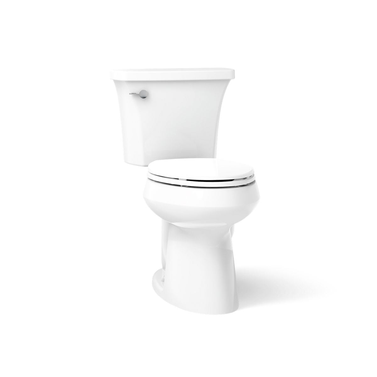 Highline White Elongated Chair height 12-in Rough-In WaterSense 1.28 GPF Soft Close 2-piece Toilet