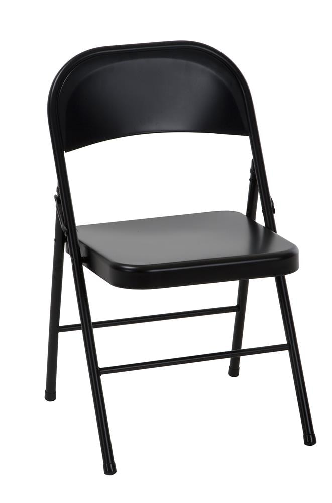 Black Residential Standard Metal Folding Chair (Indoor or Outdoor)