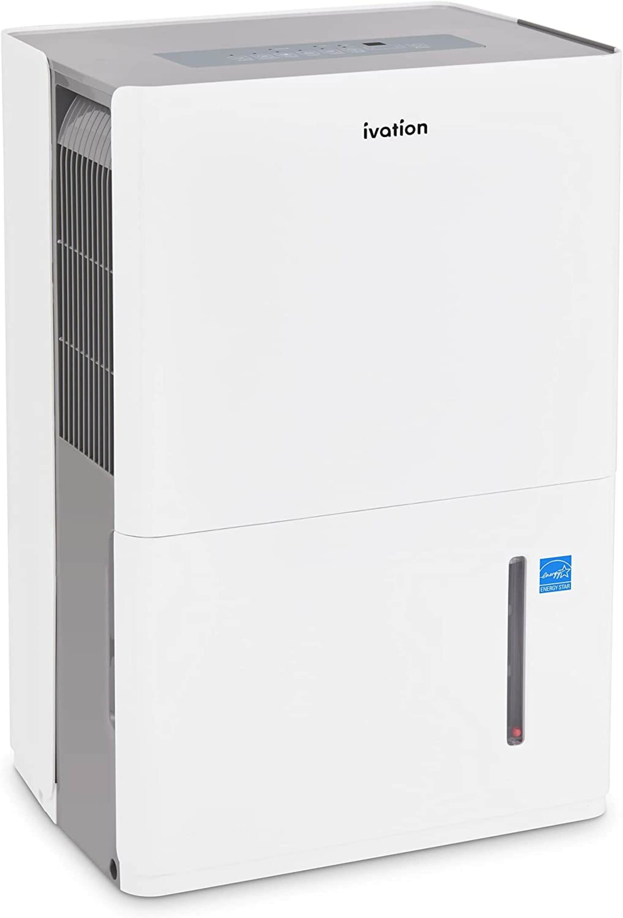 Ivation 50 -Pint Large Room Dehumidifier with Built-In Pump , ENERGY STAR Certified White #IVAMDH50P
