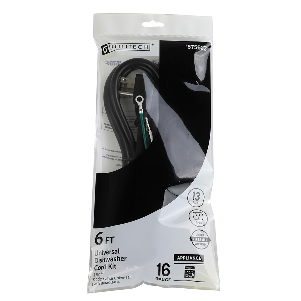 SRD 6-ft 13 -Amp 3 -Prong Black Dishwasher Appliance Power Cord