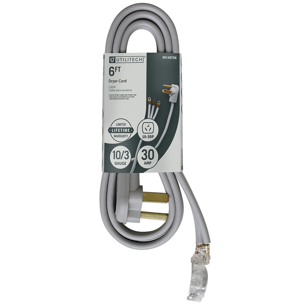 6-ft 30 -Amp 3 -Prong Gray Dryer Appliance Power Cord