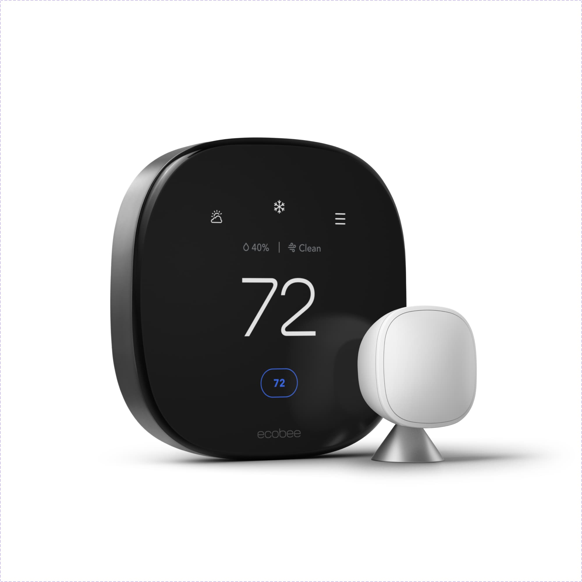Premium Black Smart Compatible Thermostat and room sensor with Wi-Fi Compatibility