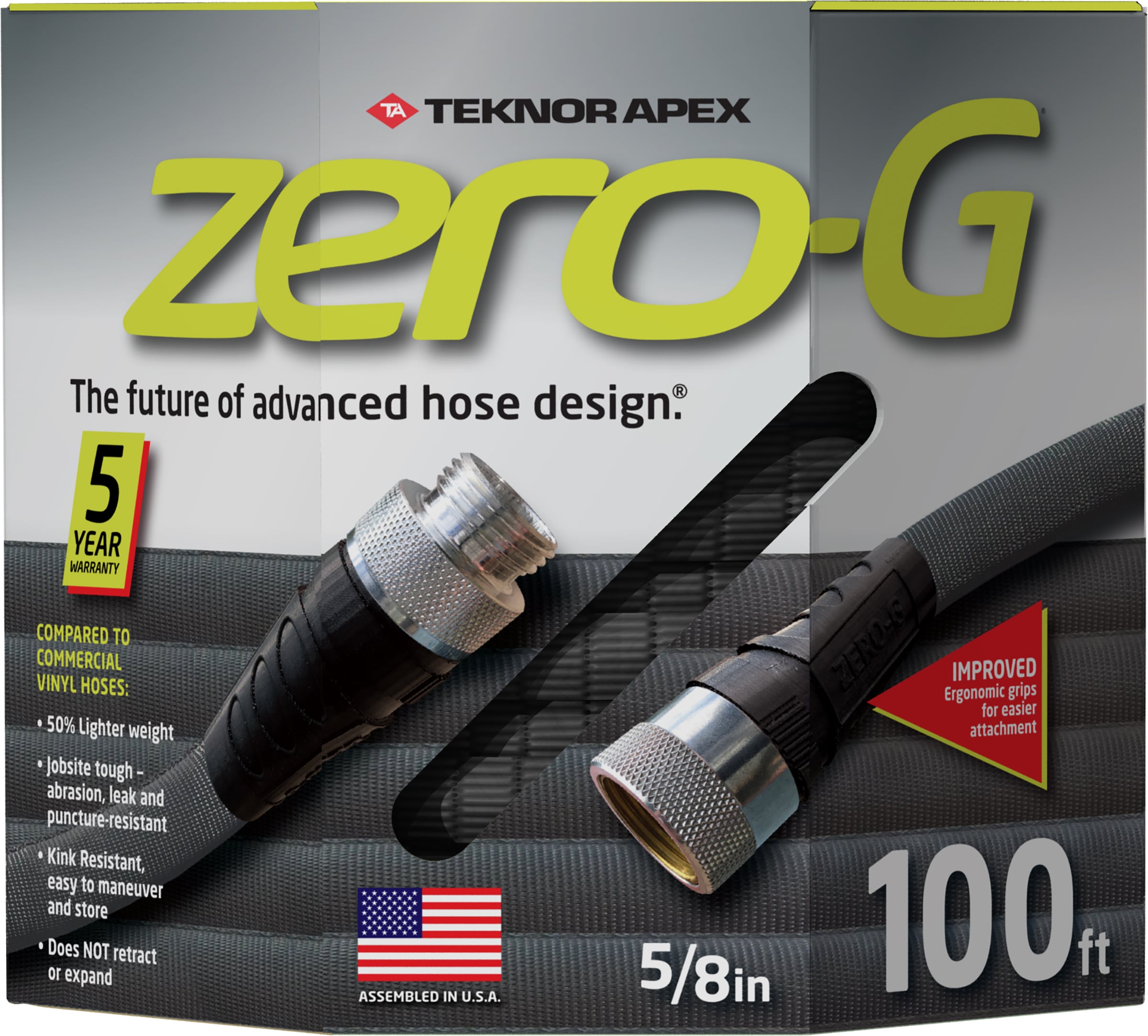 Teknor Apex 5/8-in x 100-ft Premium -Duty Kink Free Woven Gray Hose