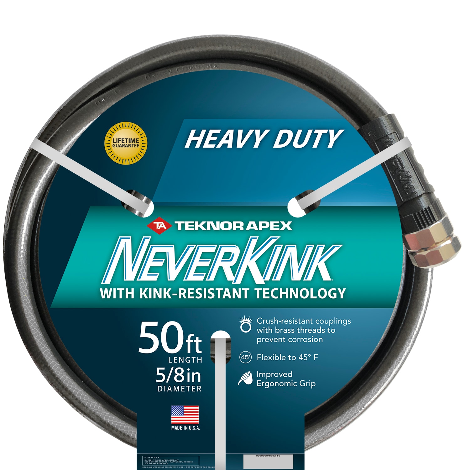 Teknor Apex 5/8-in x 50-ft Heavy -Duty Kink Free Vinyl Gray Coiled Hose