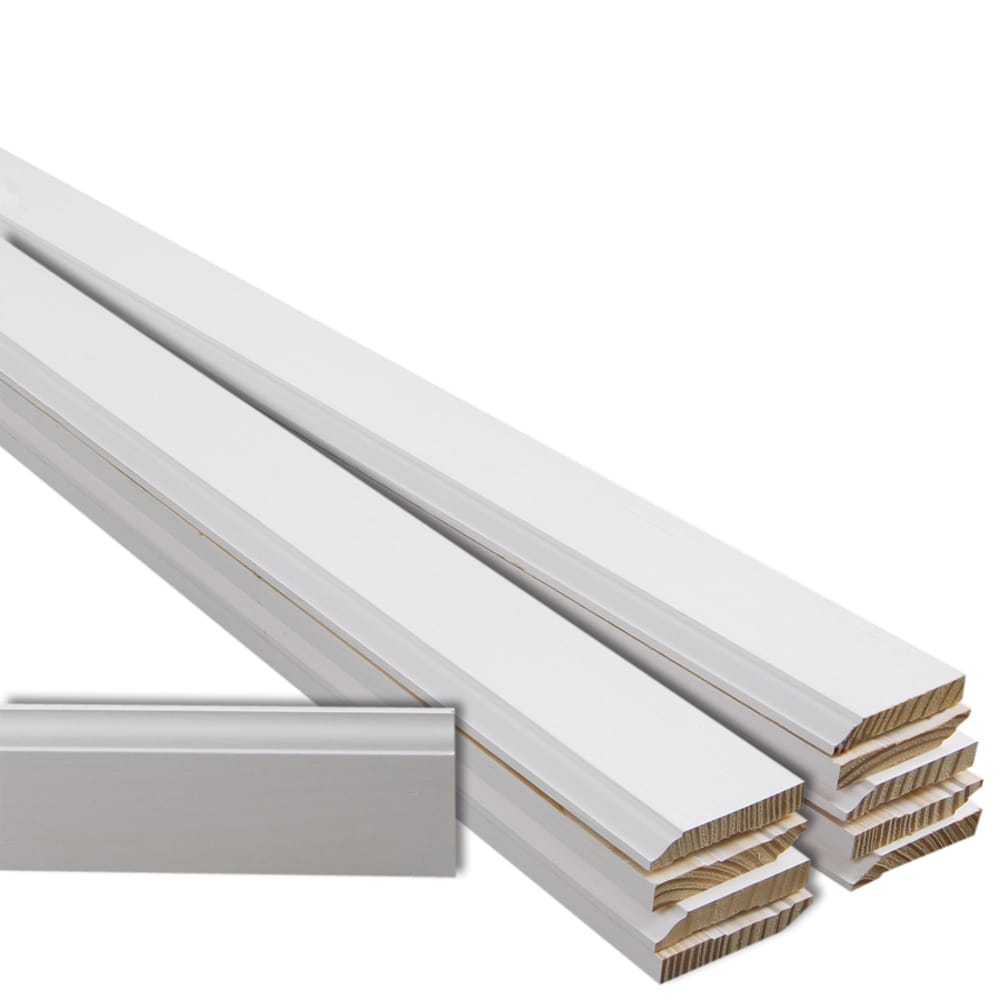 9/16-in x 3-1/4-in x 12-ft Colonial Primed Finger Jointed 623 Baseboard Moulding 10 -Pack