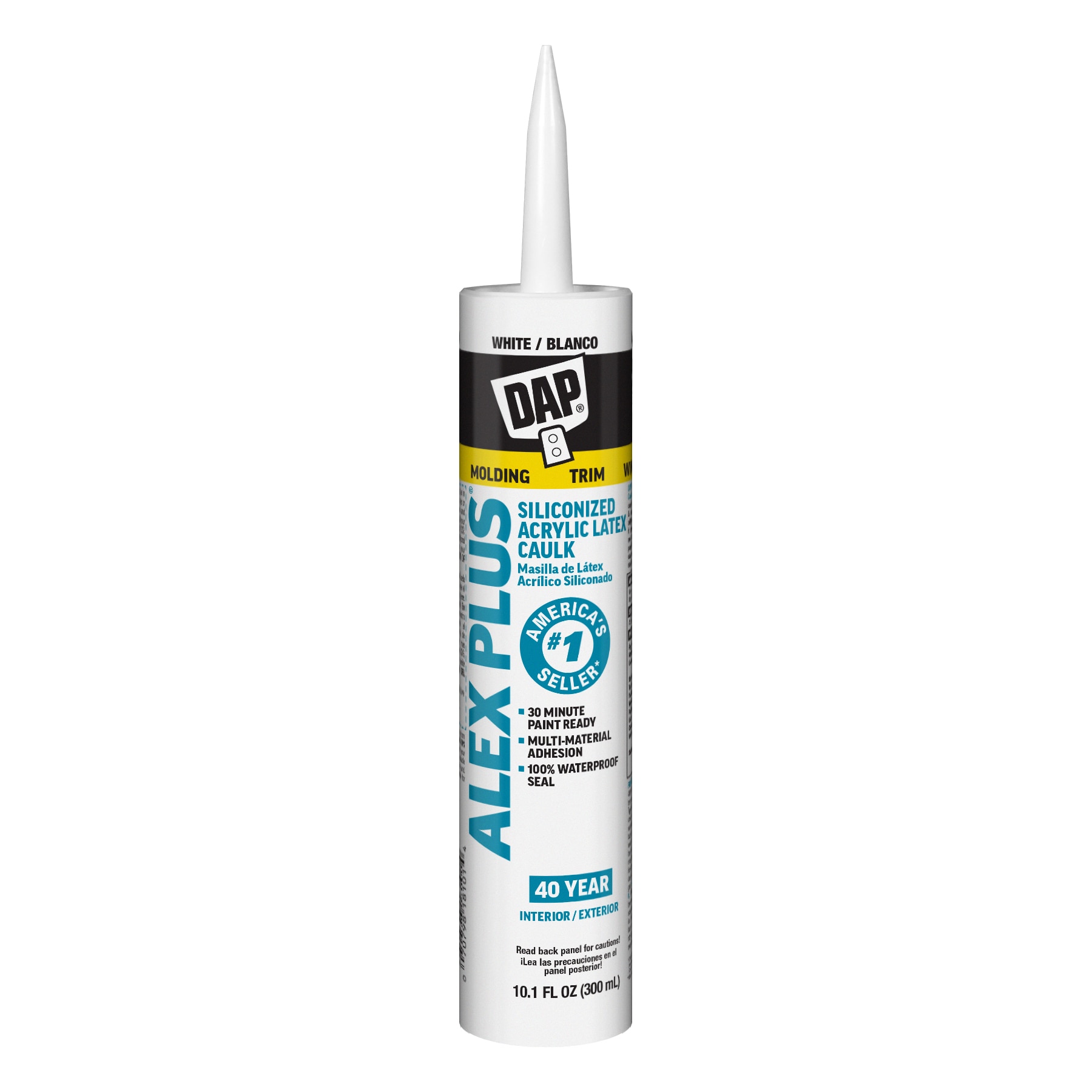 ALEX Plus 10.1-oz Paint and Trim White Paintable Latex Caulk