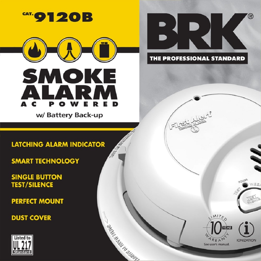 BRK Hardwired (with Battery Back-up) Ionization Smoke Detector