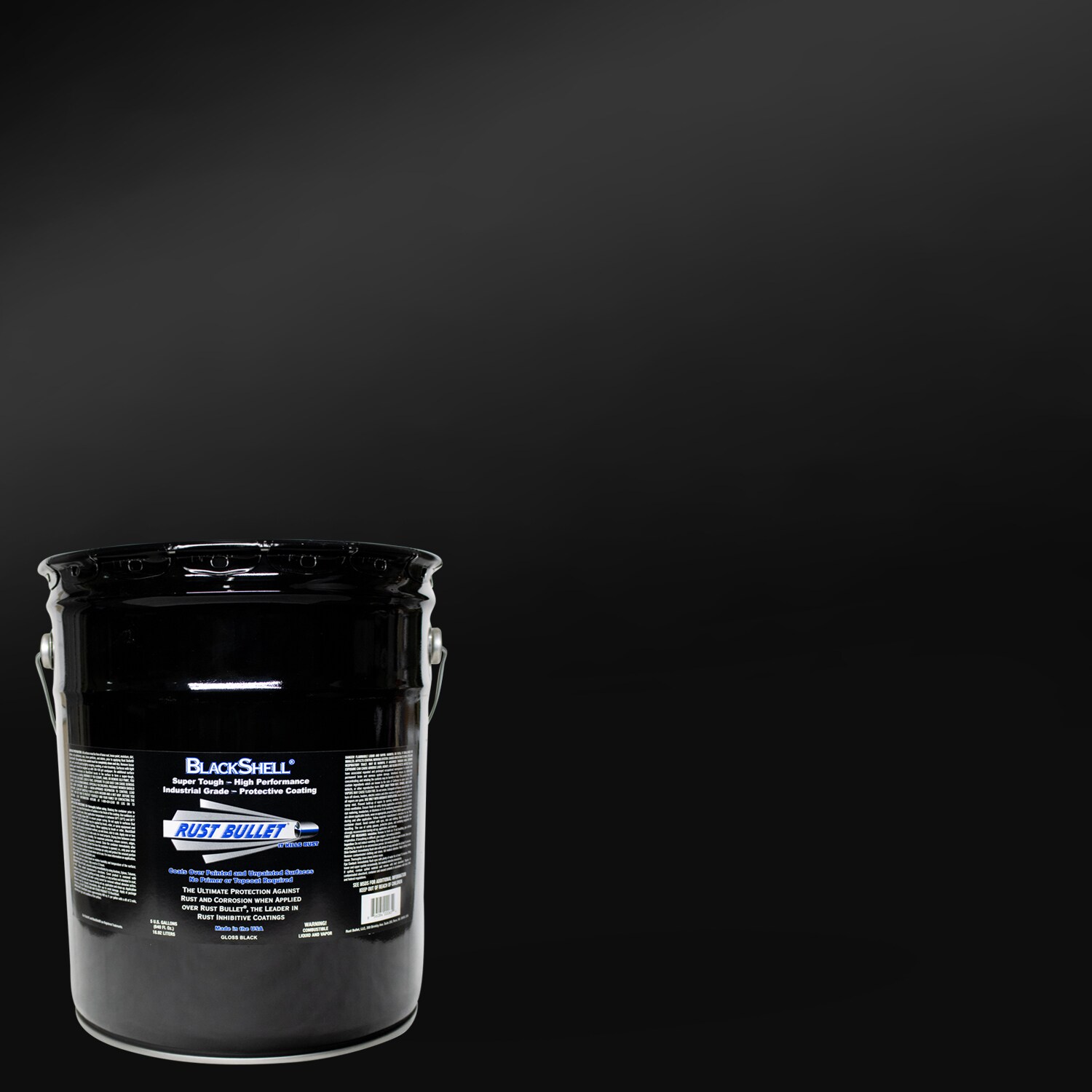 BlackShell Rust Inhibitor Gloss Gloss Black Oil-based Interior/Exterior Paint + Primer ( 5-gallon )