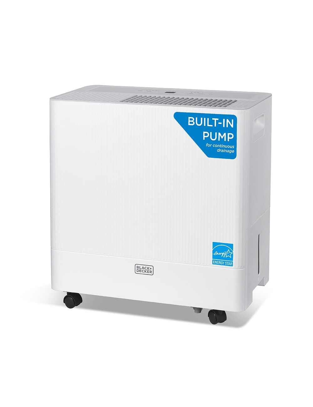 BLACK+DECKER 50 -Pint Large Room Dehumidifier For Basements , Bathrooms , with Built-In Pump , ENERGY STAR Certified White #BD50PMWSA