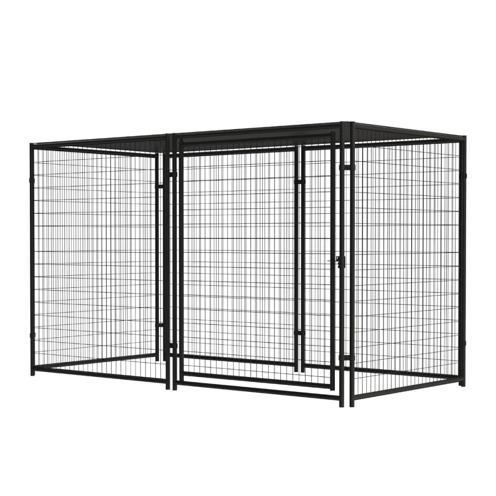 Welded steel Outdoor Preassembled kennel with roof for Any Pet Dog ( 10-ft L x 5-ft W x 6-ft H )