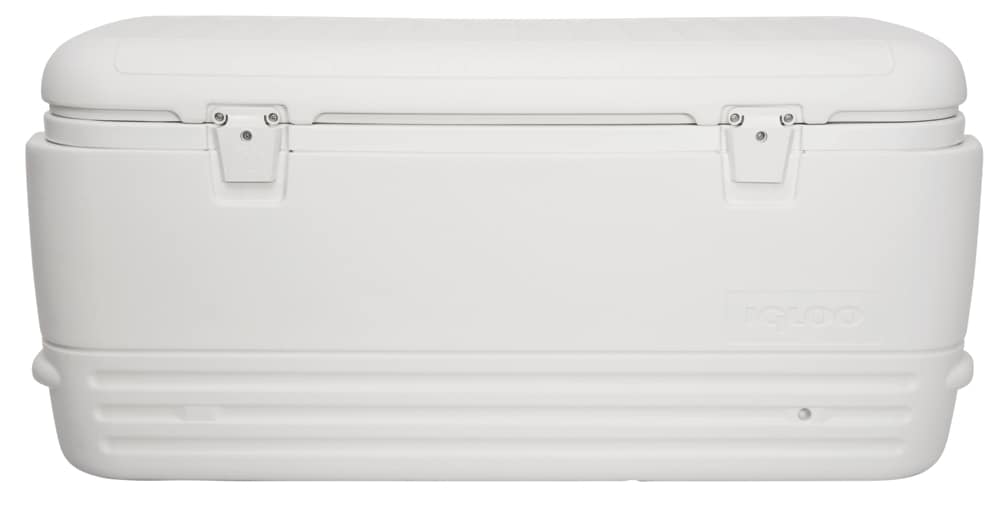 White 120 Quart(s) Hard Insulated Chest cooler with Drainage Spout