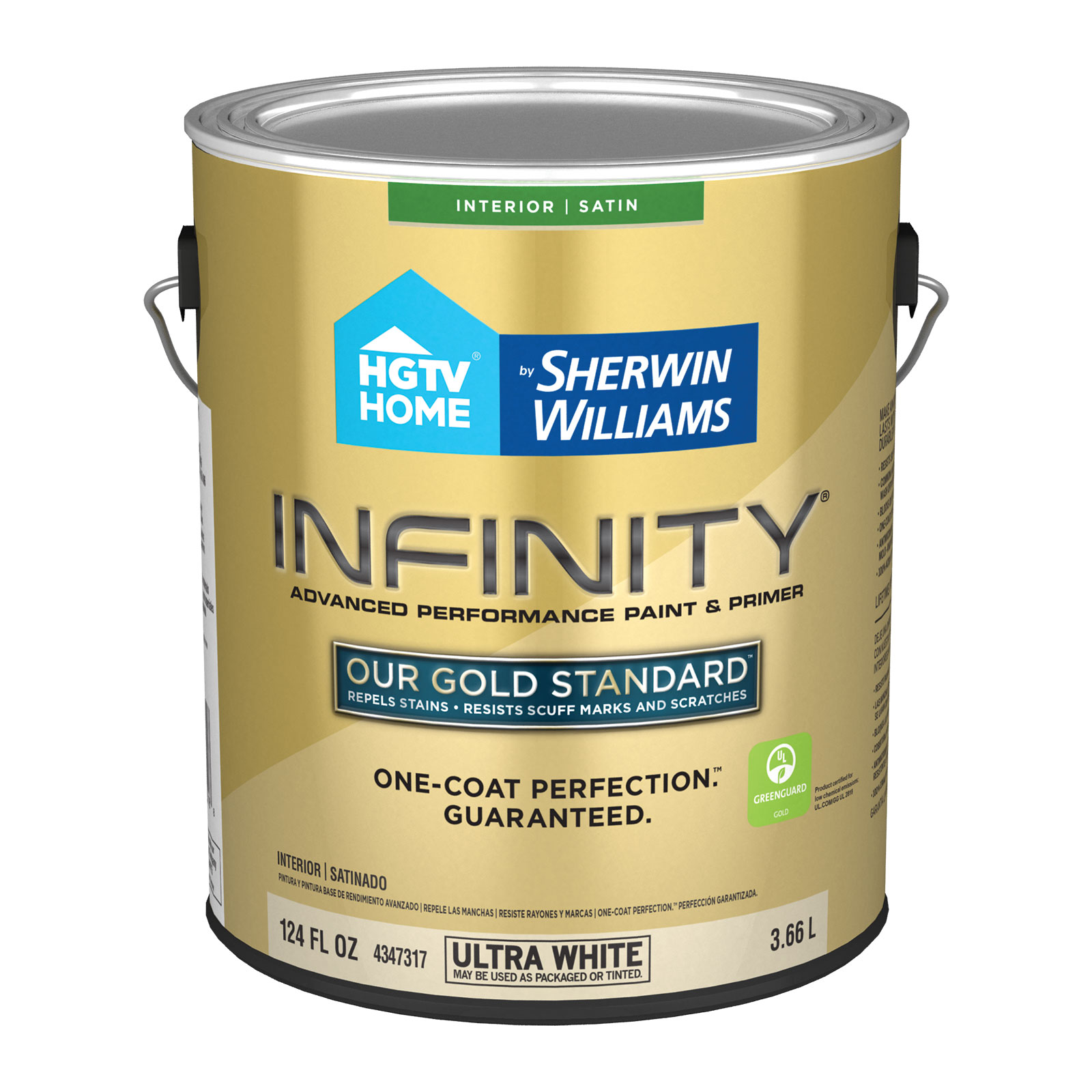 Infinity Satin Ultra White Tintable Interior Paint Paint + Primer ( 1-gallon )