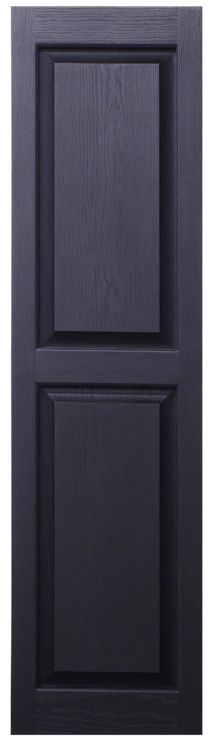 14.5-in W x 62.5-in H Black Raised panel Exterior Shutters ( 2 -Pack )