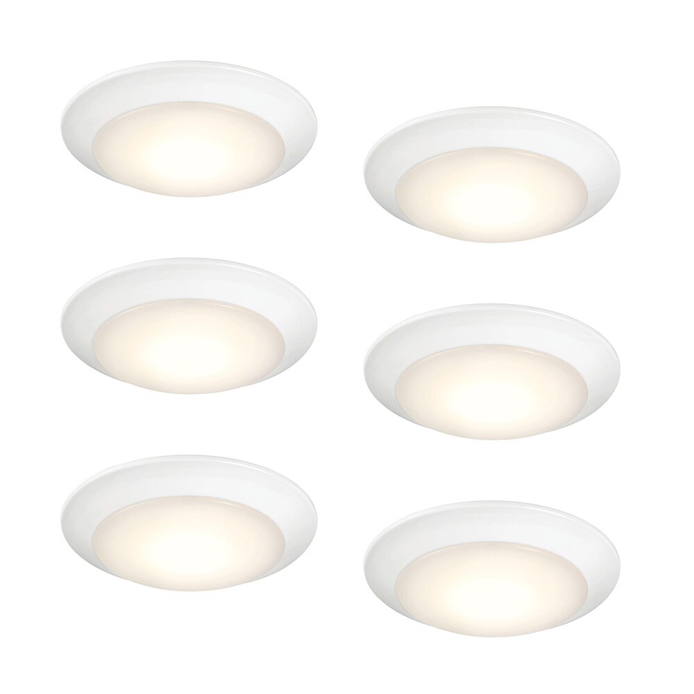 DF CCT LED Ceiling Mount Lights 1 -Light 9-in Matte White Indoor/Outdoor Integrated LED Flush Mount Light