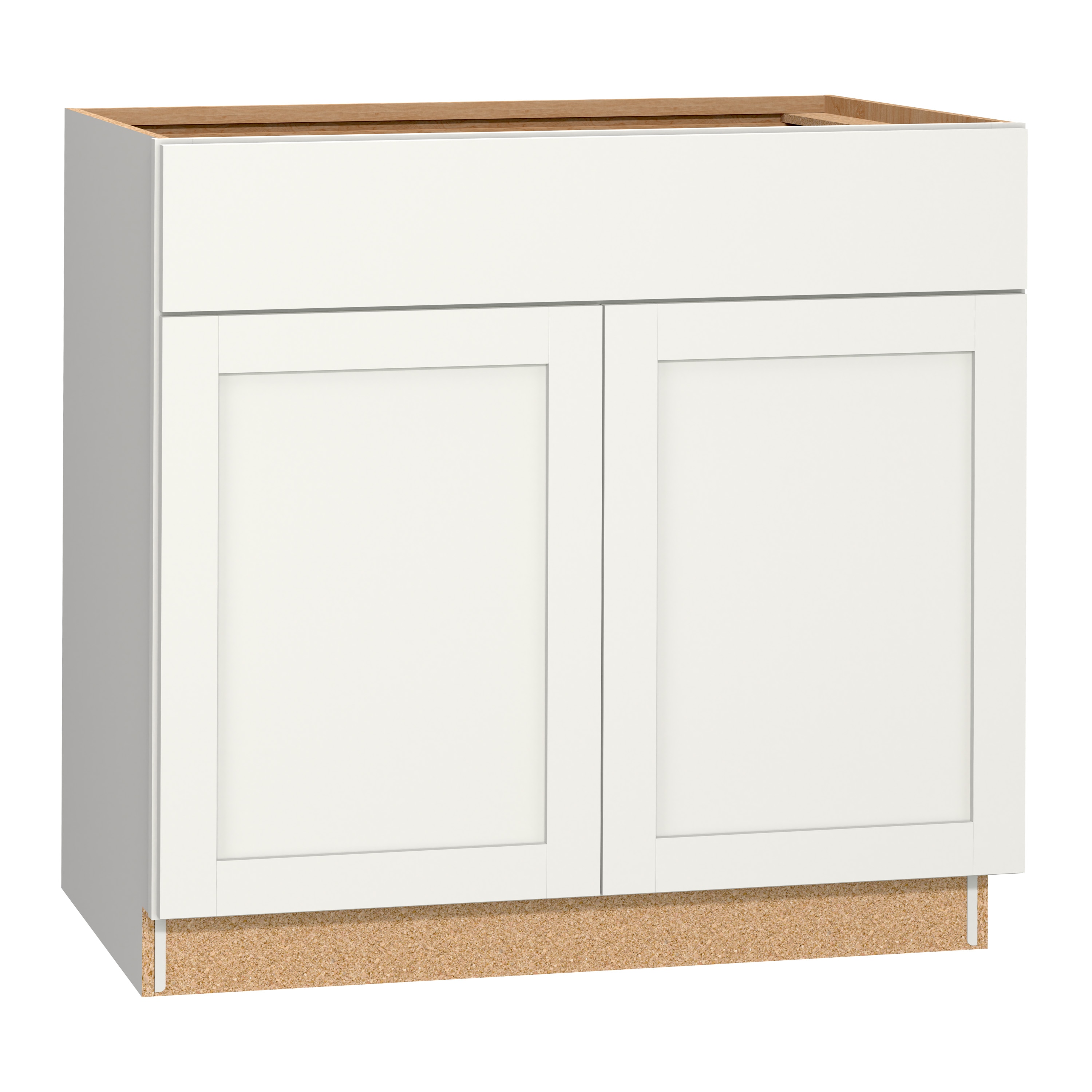 Arcadia 36-in W x 35-in H x 23.75-in D White Sink Base Fully assembled Cabinet Recessed Panel Shaker