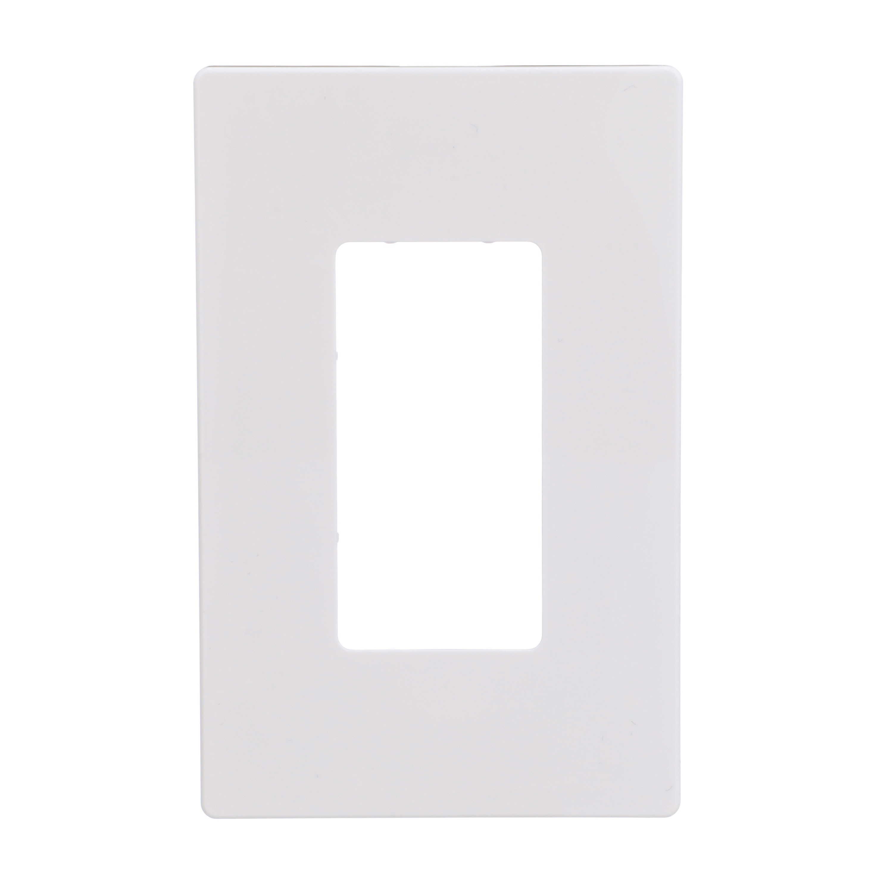 1 -Gang Midsize Size White Polycarbonate Indoor Screwless Decorator Wall Plate