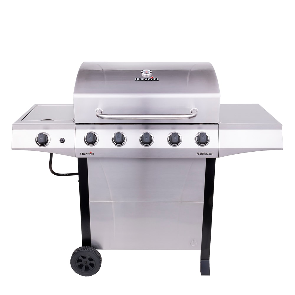 Performance Series Silver 5 -Burner Liquid Propane Gas Grill 1 -Side Burner