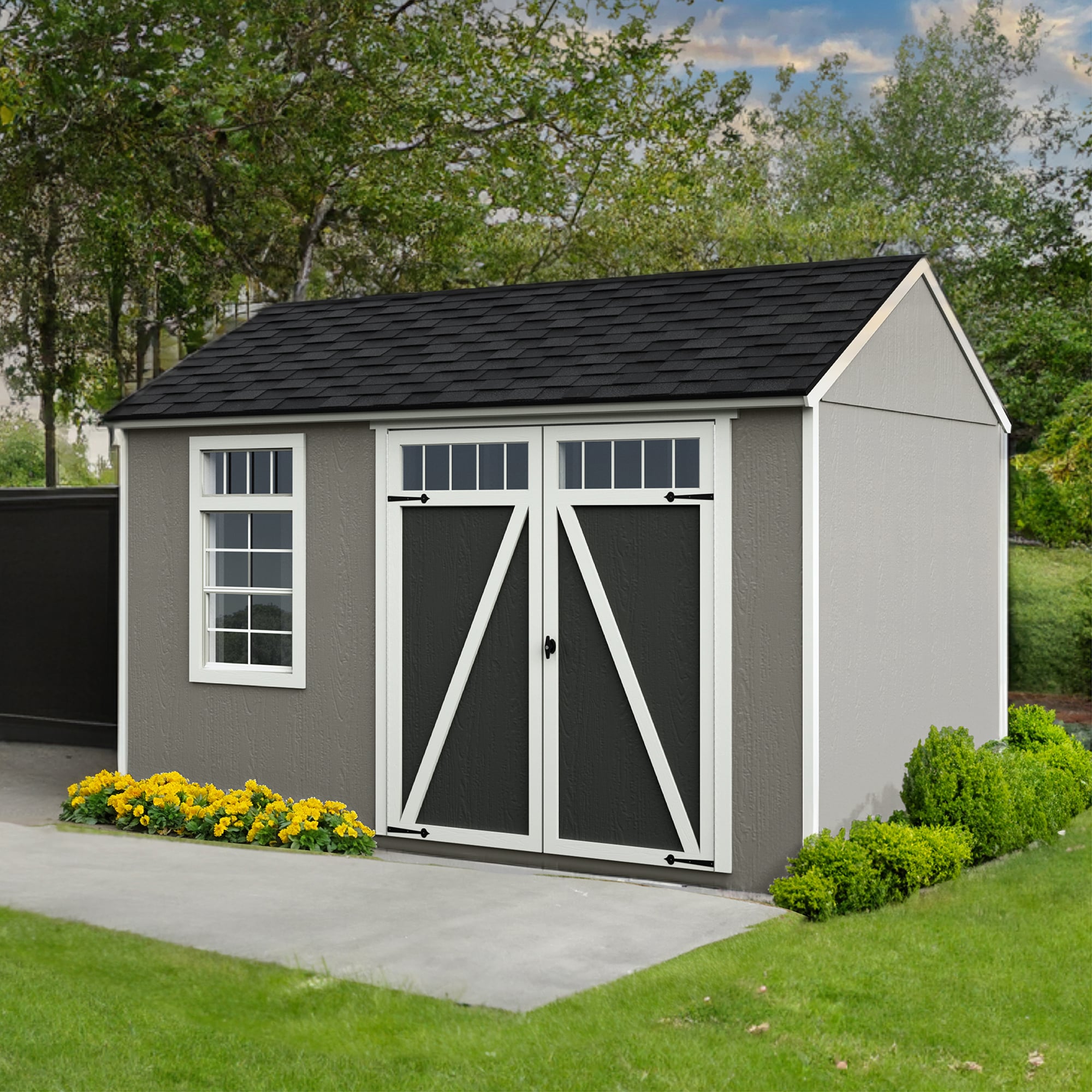 Coronado 12-ft x 8-ft Gable Style Wood Outdoor Storage Shed 1 Windows 1 Doors