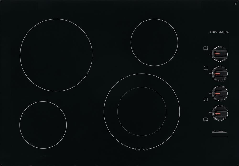 30-in 4 burners Smooth surface Black Electric Cooktop
