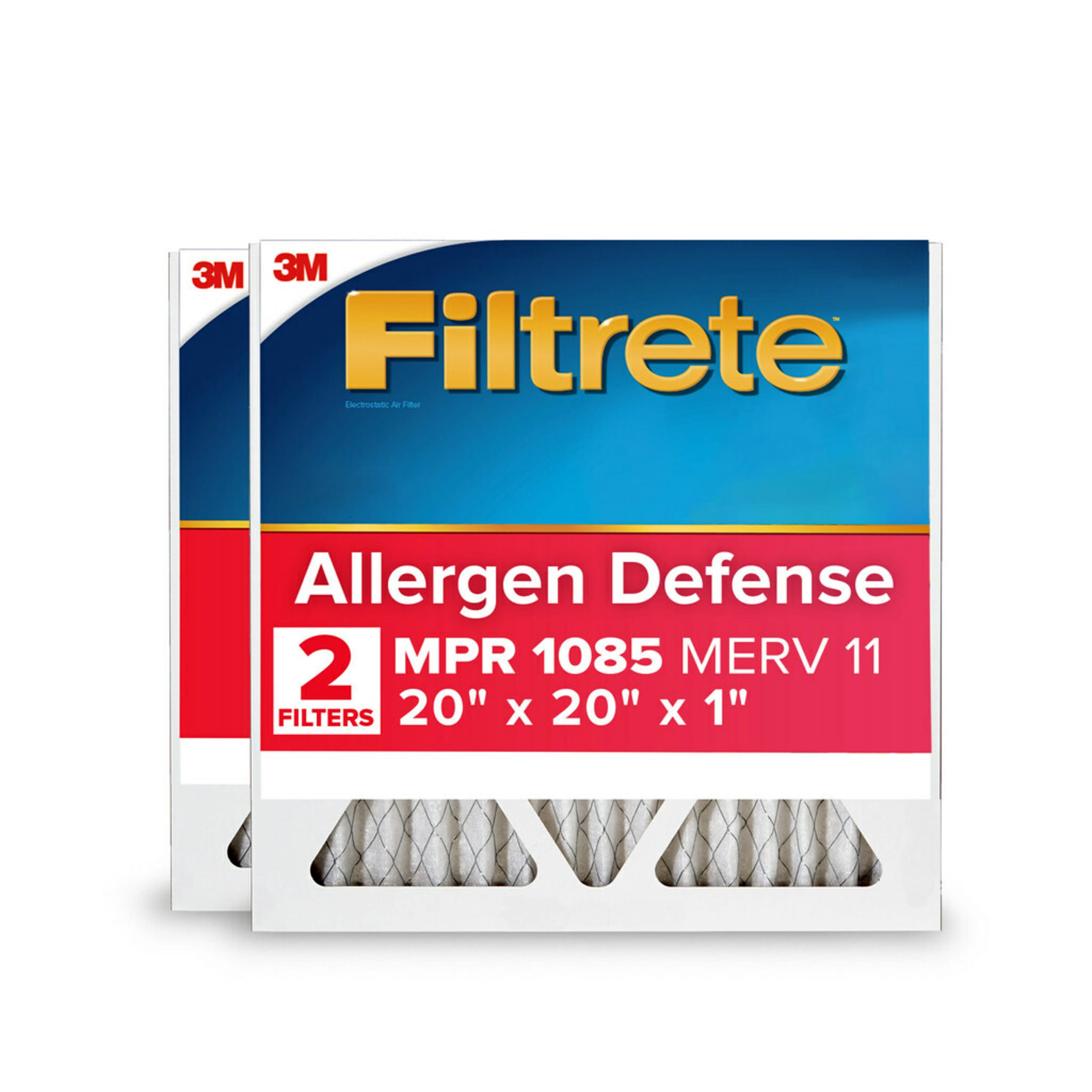 20 x 20 x 1 MERV 11 1085 MPR Allergen Defense Extra Electrostatic pleated Air Filter 2 -Pack